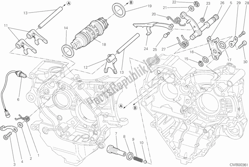 All parts for the Gear Change Mechanism of the Ducati Multistrada 1200 S Touring 2012